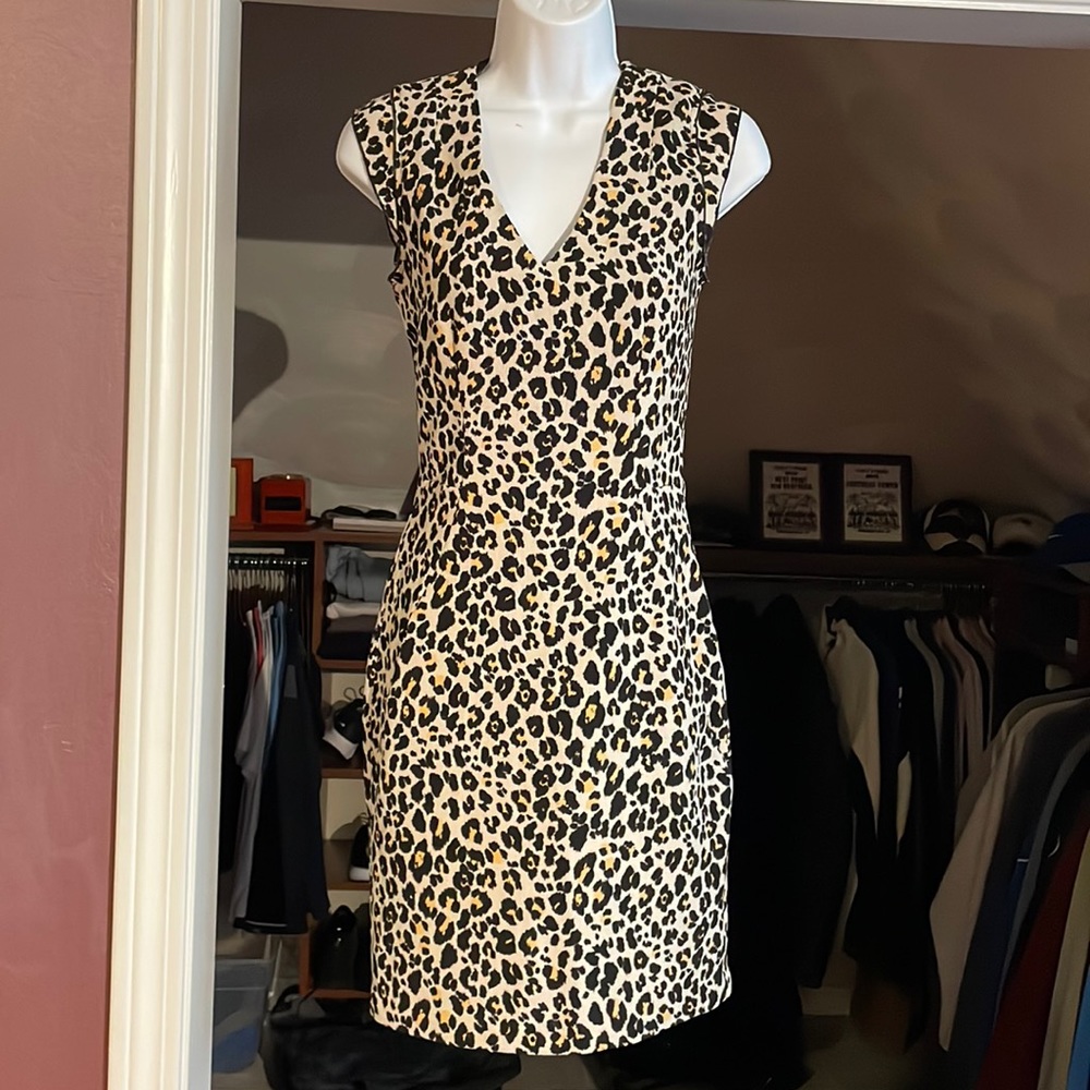 H&M Beige and Black Leopard Print Mini Dress